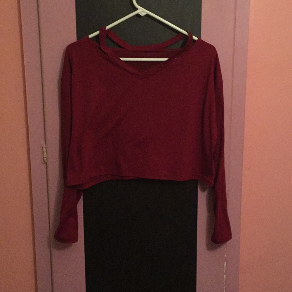 Plain red crop top